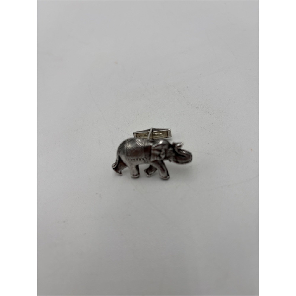 Sterling Silver 925 Cuff Link Indian Elephant 1 Inch Wide Only One Not A Pair